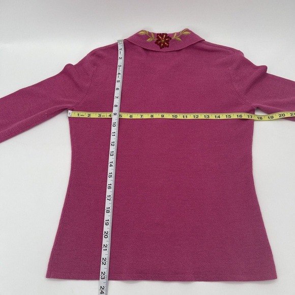 Double D Ranch Sweater Blazer Womens Small Pink Embroidered Jeweled‎ - Picture 7 of 7